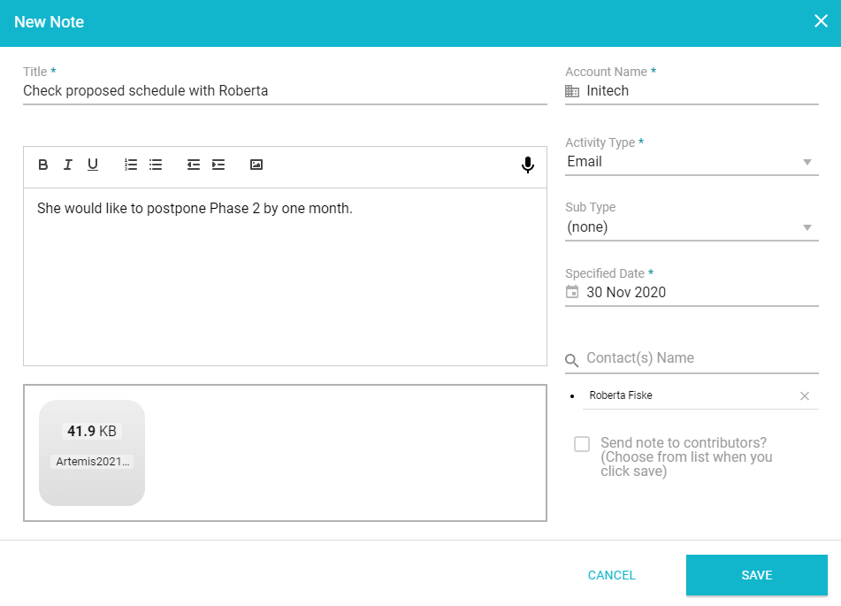 Create New Note – Kapta Help Center